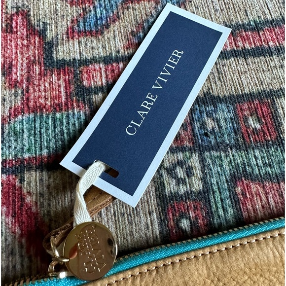 NWT Clare V Classic Camel Colored Leather Oversize Clutch - Picture 8 of 13